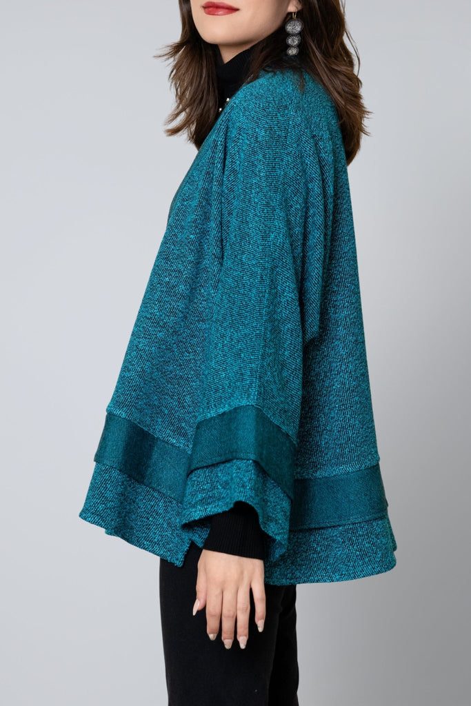 Textured Trim Jacket - Turquoise - Dairi - The Wardrobe