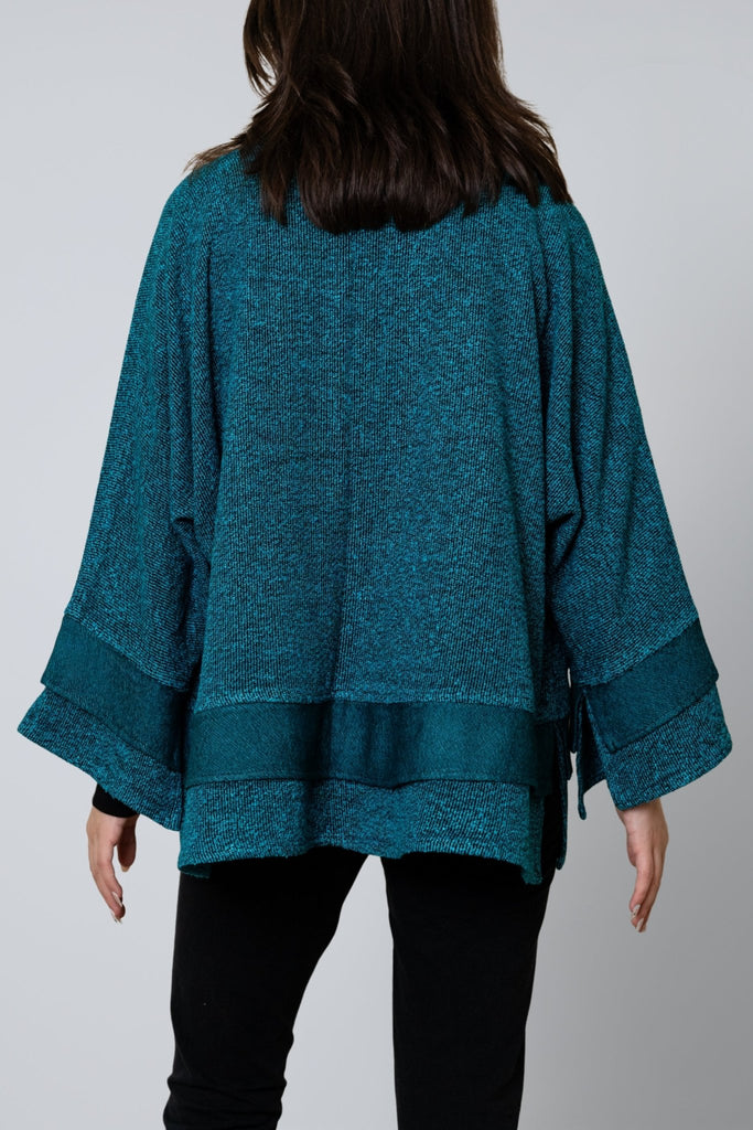 Textured Trim Jacket - Turquoise - Dairi - The Wardrobe