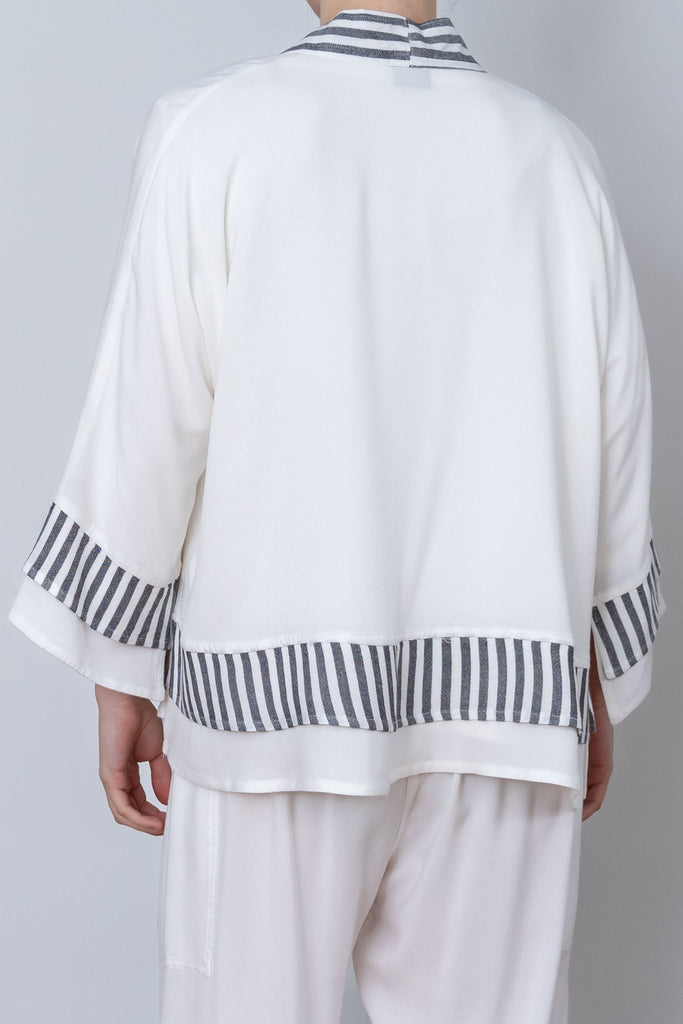 Trim Jacket - White Stripe - Dairi - The Wardrobe