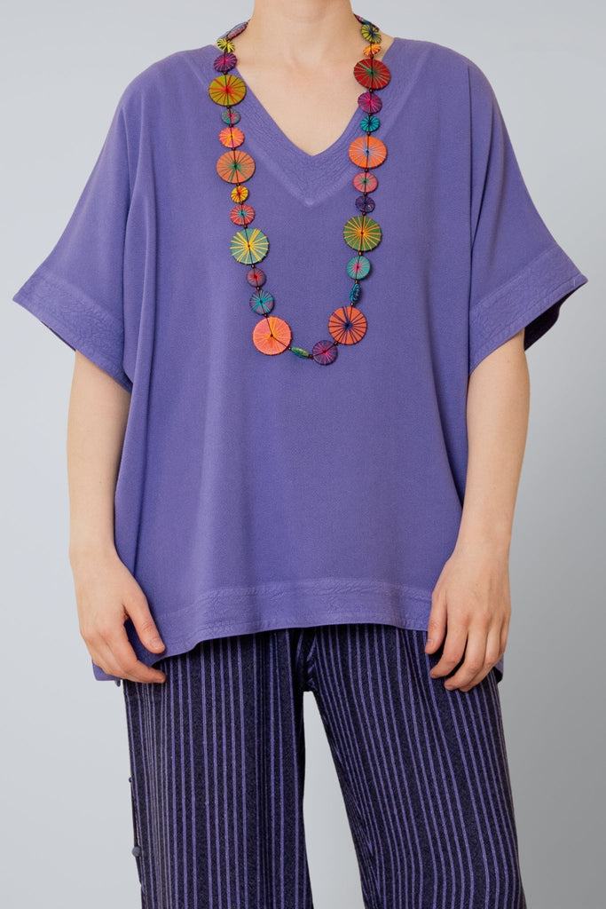 V-Neck Top - Lapis - Dairi - The Wardrobe