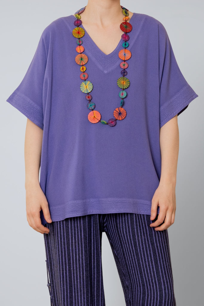 V-Neck Top - Lapis - Dairi - The Wardrobe