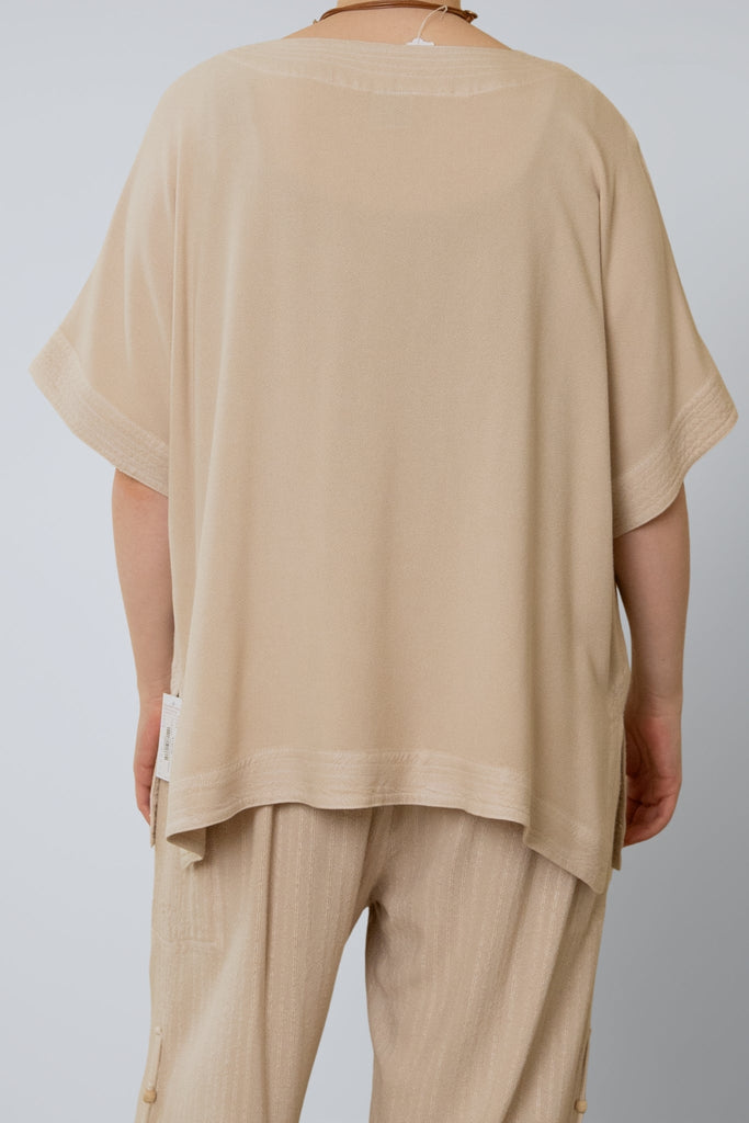 V-Neck Top - Sand - Dairi - The Wardrobe