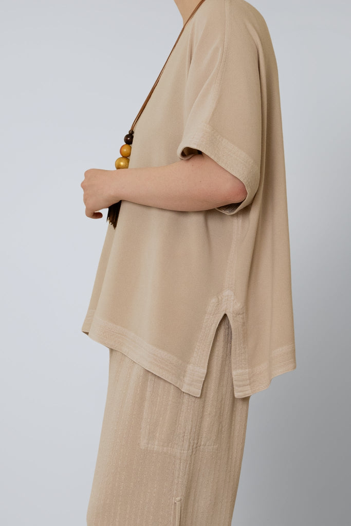 V-Neck Top - Sand - Dairi - The Wardrobe