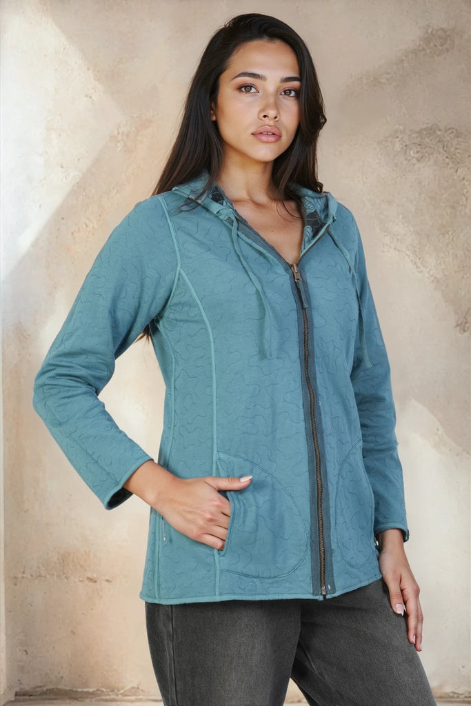 Valentina Reversible Hoodie - Parsley & Sage - The Wardrobe