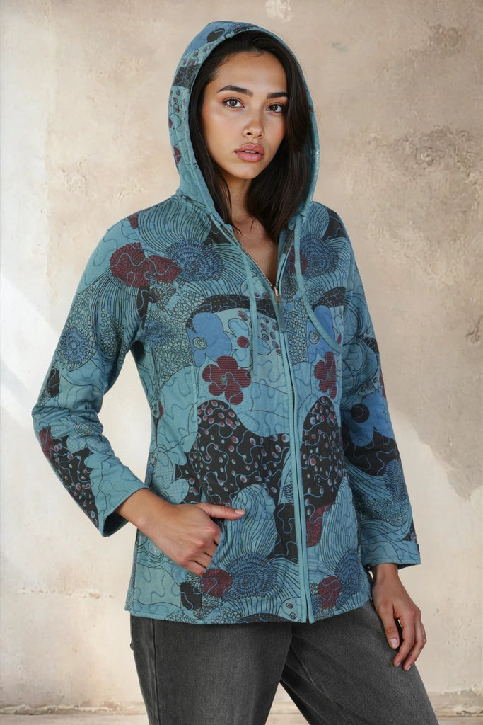 Valentina Reversible Hoodie - Parsley & Sage - The Wardrobe
