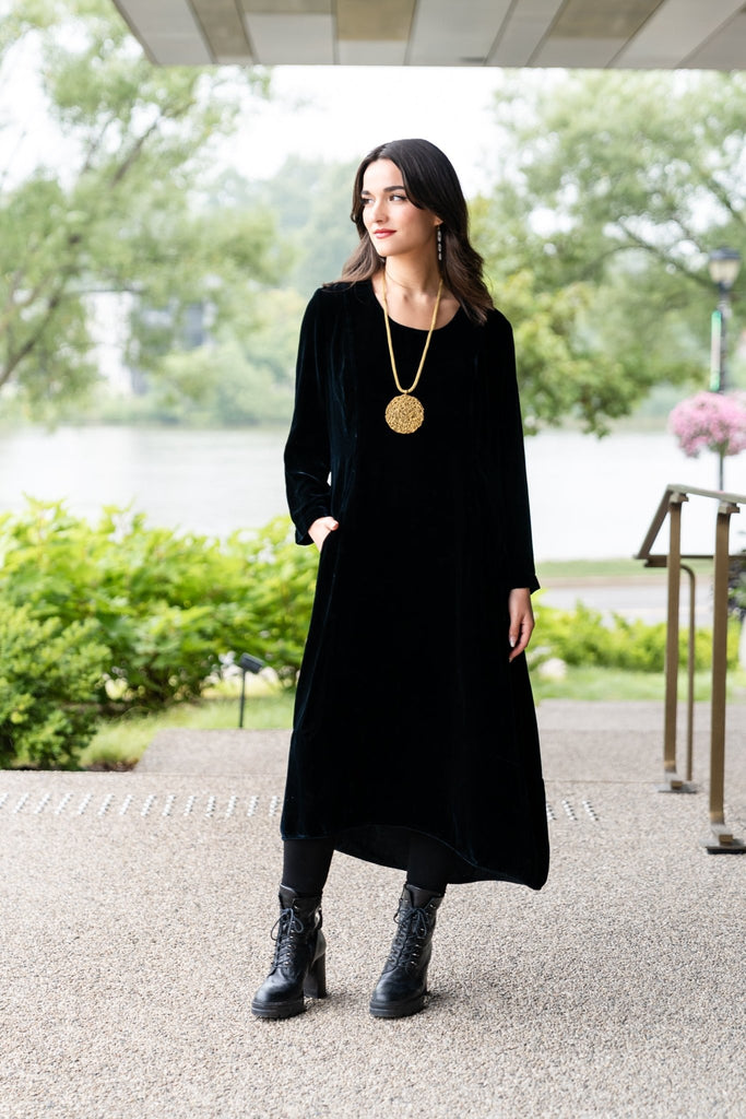 Velvet Dress - Black - Grizas - The Wardrobe