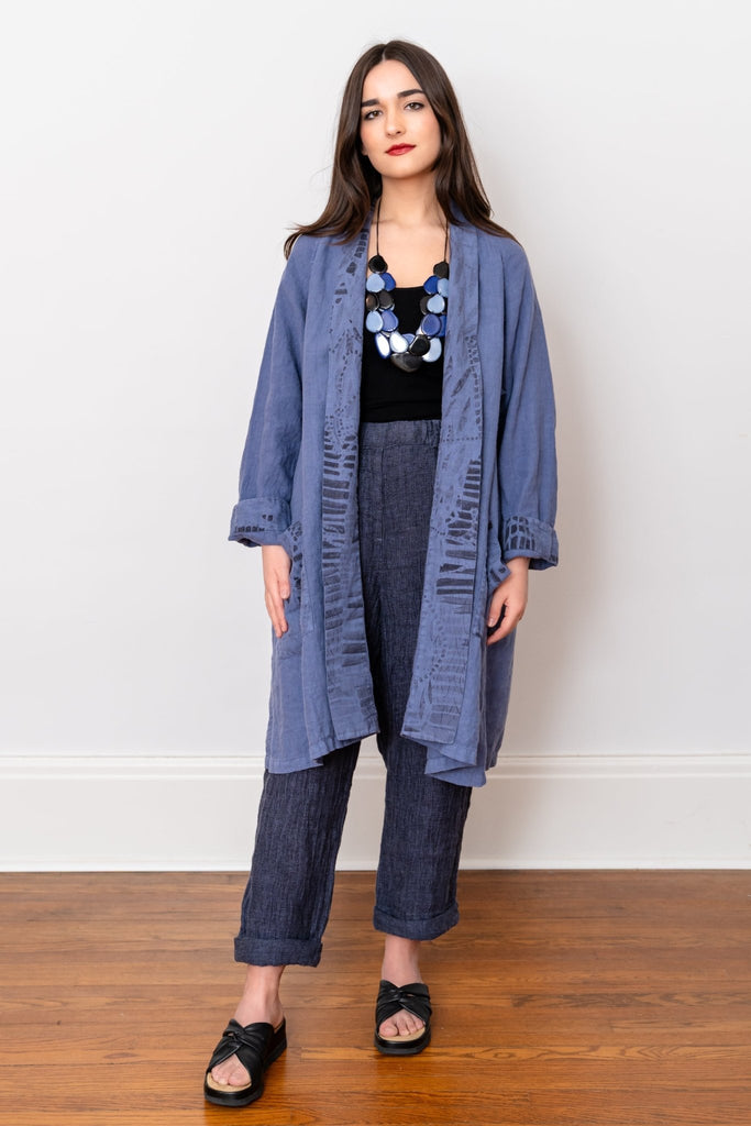Wren Linen Jacket - Blue - Grizas - The Wardrobe