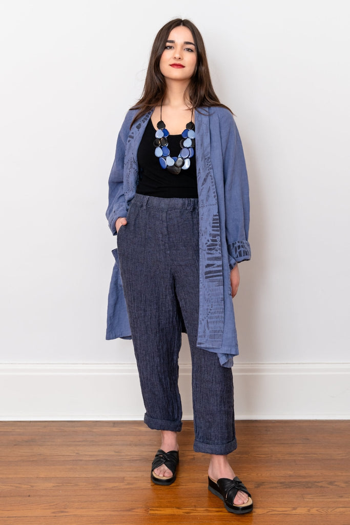 Wren Linen Jacket - Blue - Grizas - The Wardrobe