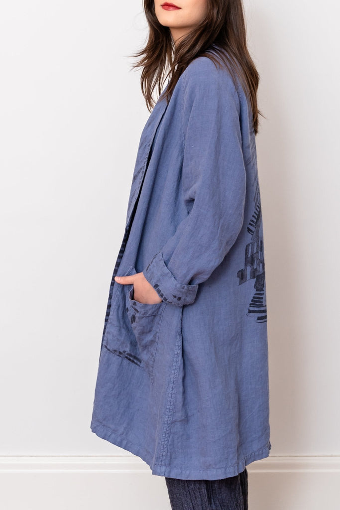 Wren Linen Jacket - Blue - Grizas - The Wardrobe
