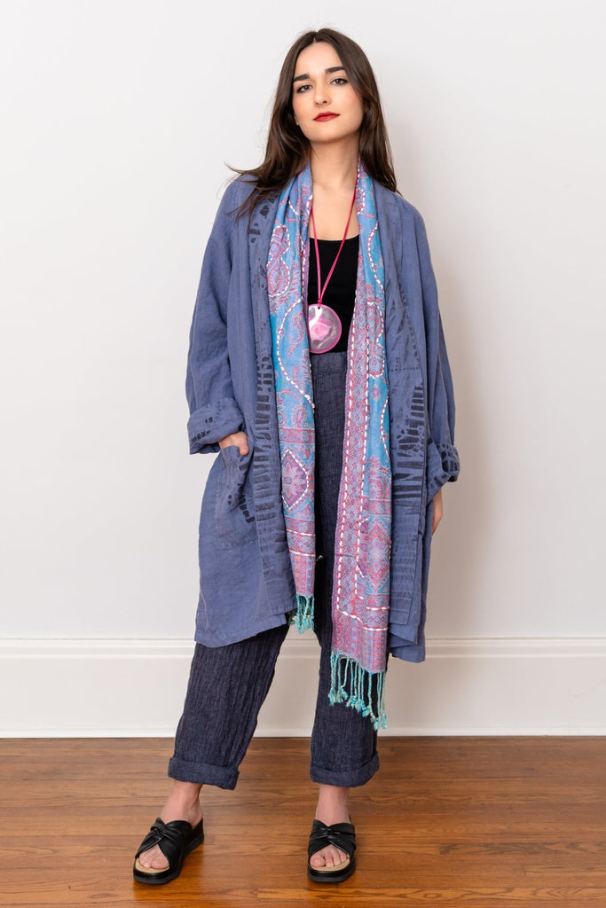 Wren Linen Jacket - Blue - Grizas - The Wardrobe