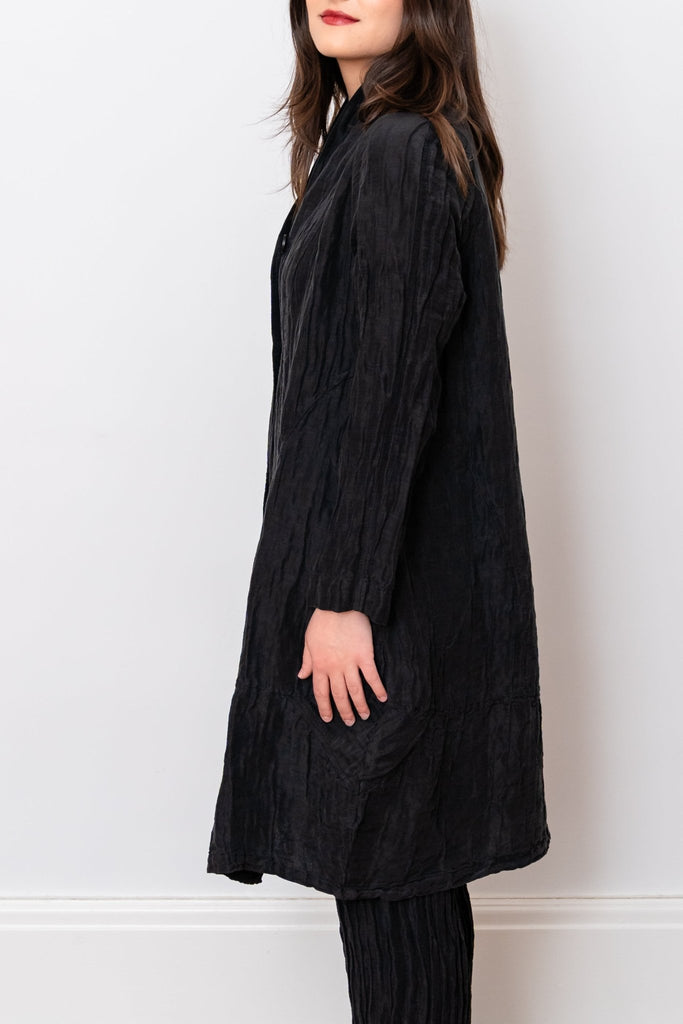 Zoe Silk/Linen Jacket - Black - Grizas - The Wardrobe