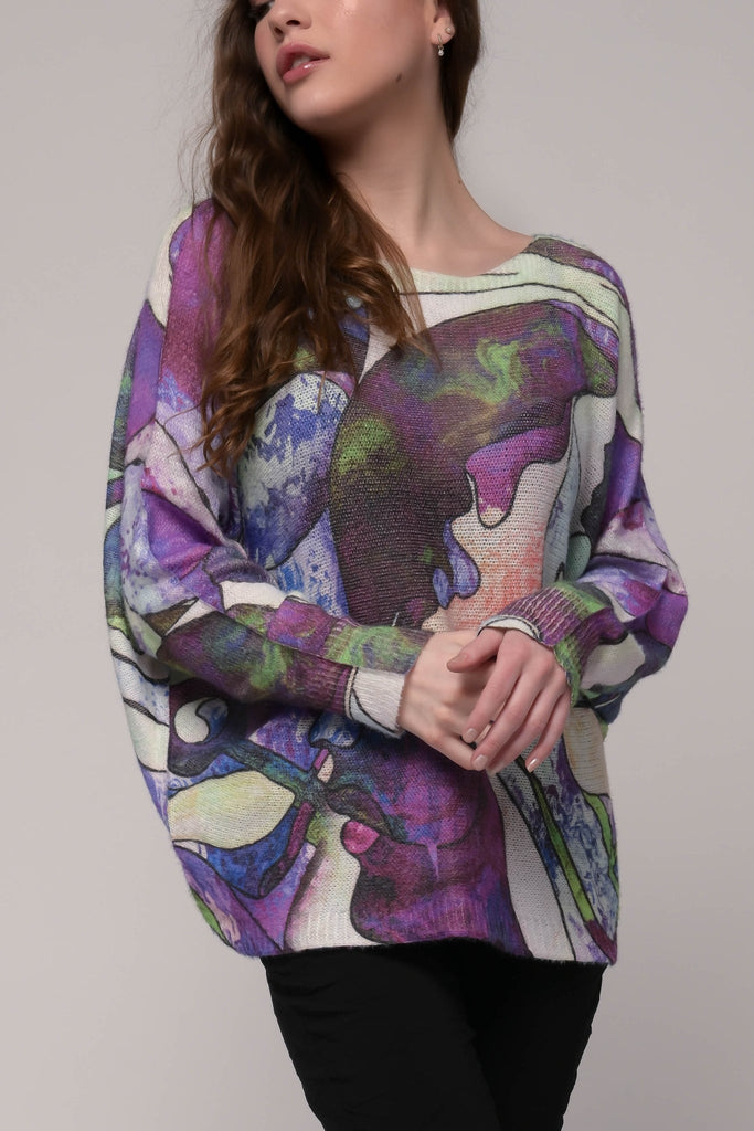Azela Print Top (One Size) - Ekru by Linen Luv - The Wardrobe