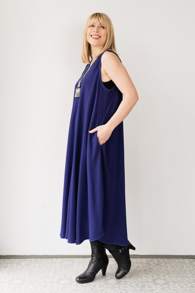 Bias Cut Dress - Deep Purple - Dairi - The Wardrobe
