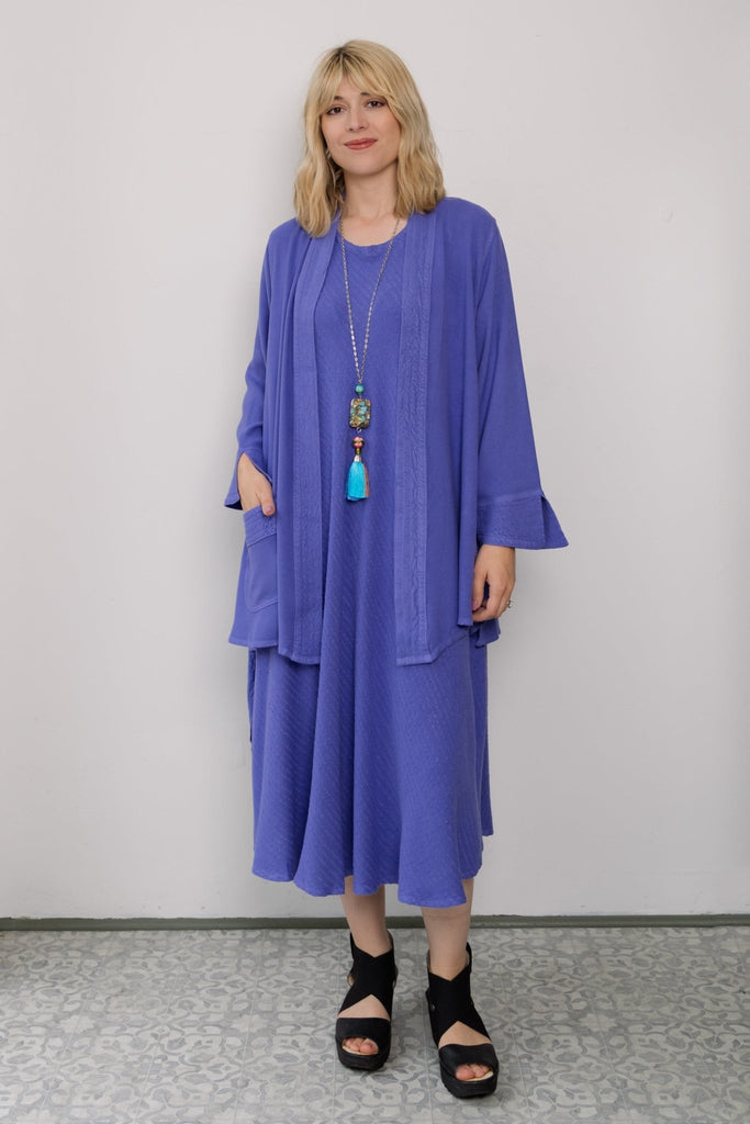 Bias Cut Dress - Lapis Stripe - Dairi - The Wardrobe