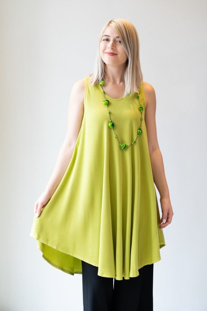 Bias Cut Tunic Dress - Lime - Dairi - The Wardrobe