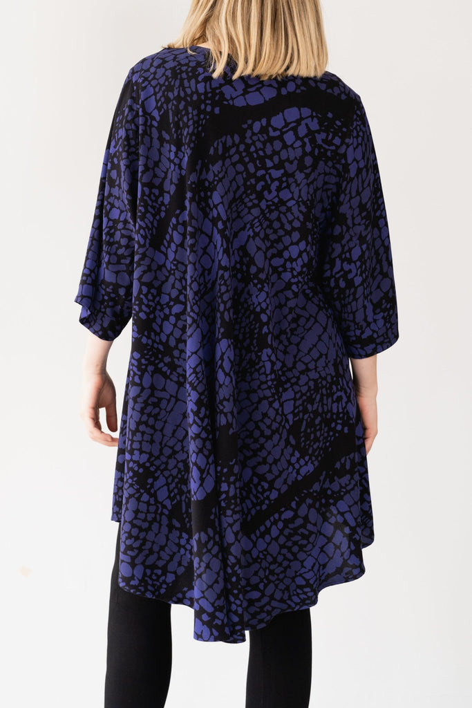Bias Cut Tunic - Deep Purple Print - Dairi - The Wardrobe