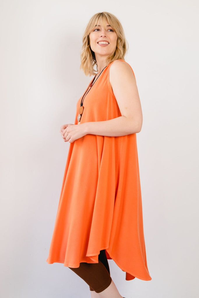 Bias Cut Tunic Dress - Tangerine - Dairi - The Wardrobe
