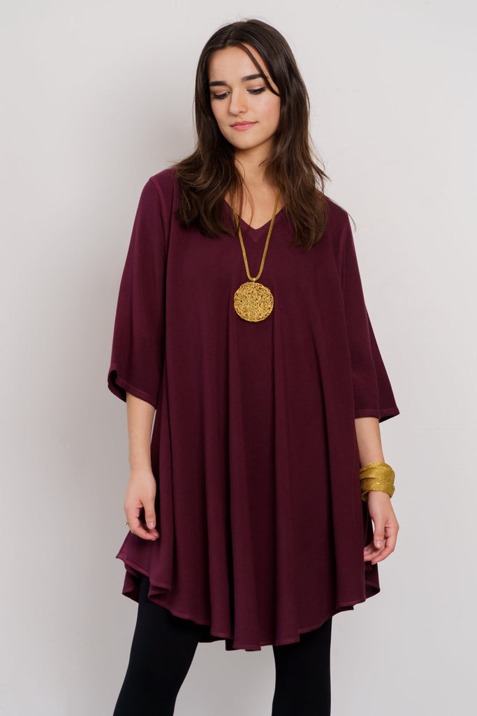 Bias Cut Tunic - Garnet - Dairi - The Wardrobe