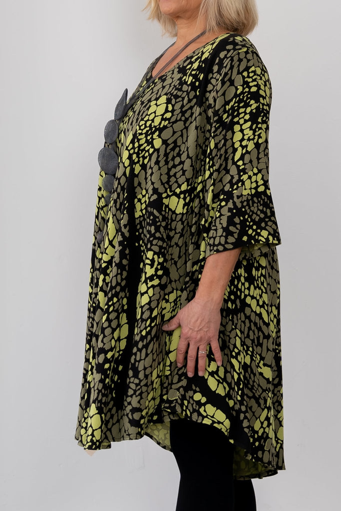 Bias Cut Tunic - Lime - Dairi - The Wardrobe