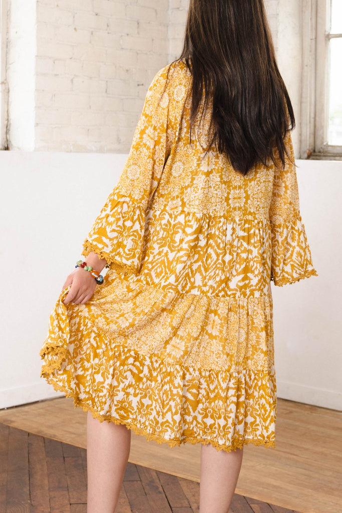 Boho Cotton Dress - Orange Fashion - The Wardrobe