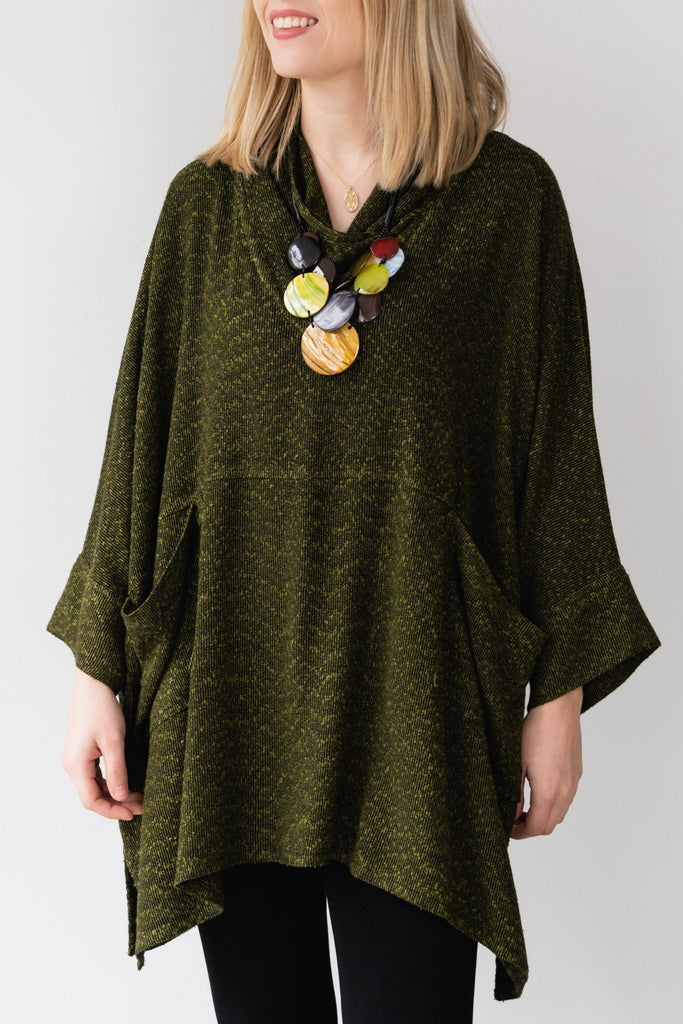 Bouclé Cowl Top - Avocado - Dairi - The Wardrobe