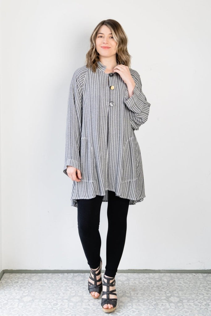 Button Jacket - Shadow Stripe - Dairi - The Wardrobe