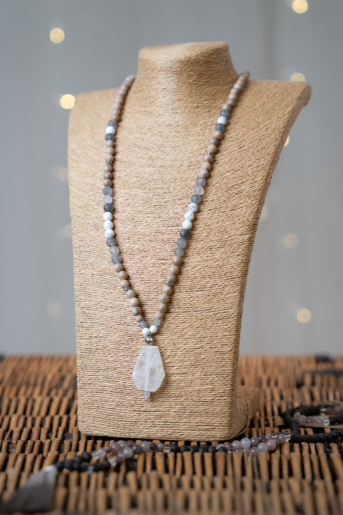 Clear Quartz Stone Necklace - Serenity 108 - The Wardrobe