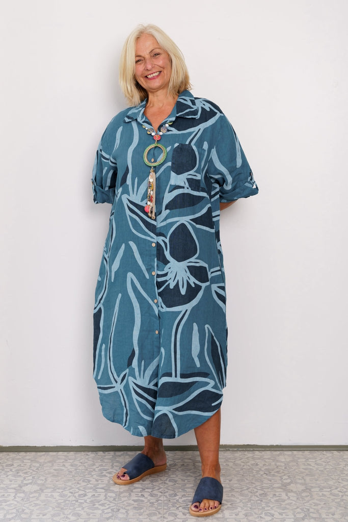 Danica Linen Duster Dress - Made in Italy - The Wardrobe
