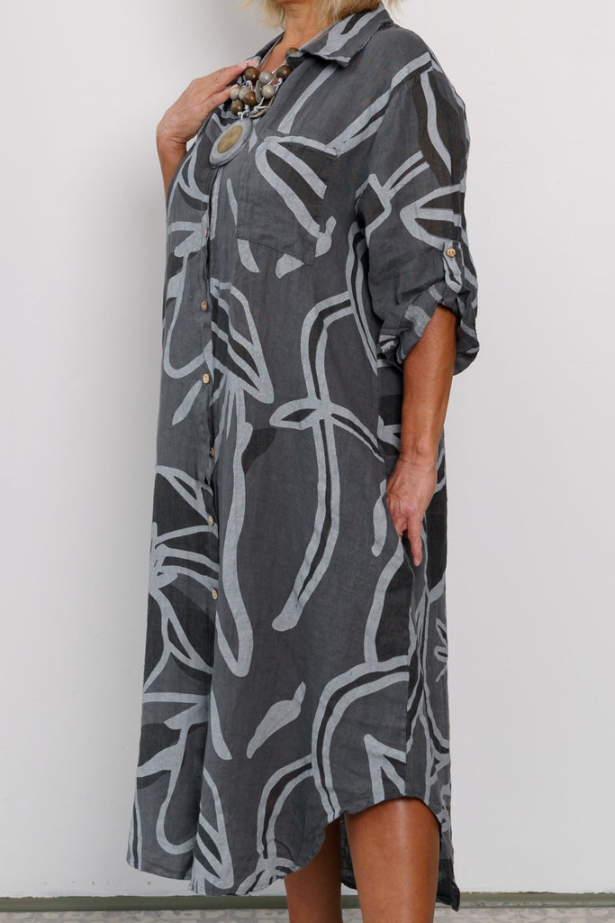 Danica Linen Duster Dress - Made in Italy - The Wardrobe