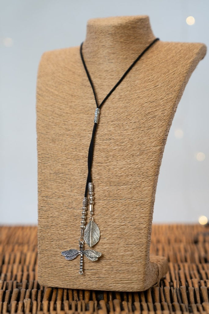 Dragonfly & Leaf Necklace - The Wardrobe - The Wardrobe