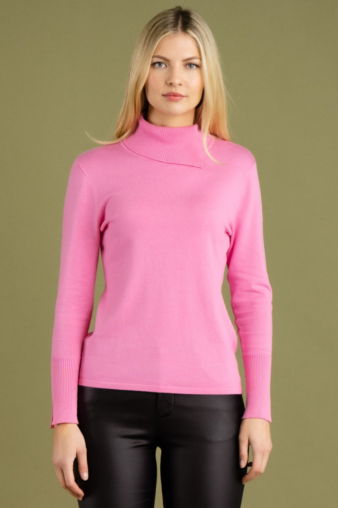 Elspeth Split Neck Turtleneck - Marble - The Wardrobe