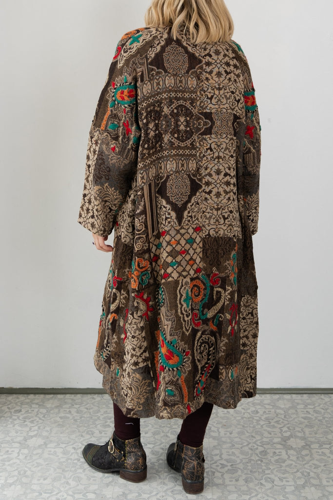 Embroidered Wool Duster - Alana - BaBa Imports - The Wardrobe