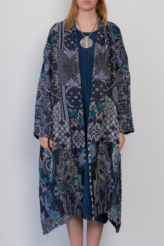 Embroidered Wool Duster - Isla - BaBa Imports - The Wardrobe