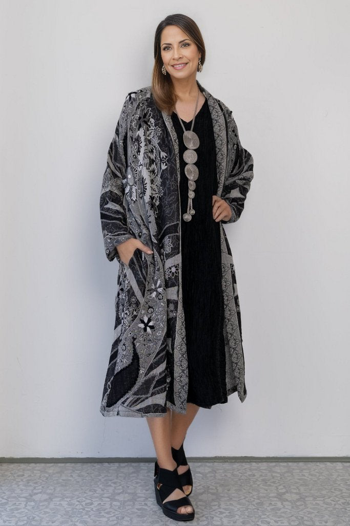 Embroidered Wool Duster - Nova - BaBa Imports - The Wardrobe