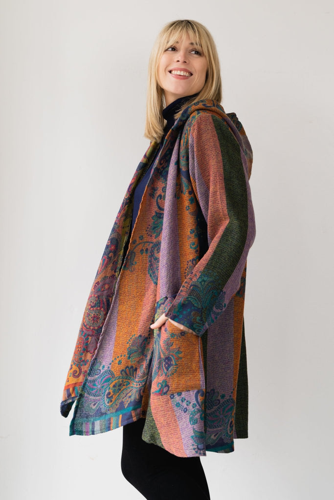 Embroidered Wool Hoodie Jacket - Olivia - BaBa Imports - The Wardrobe