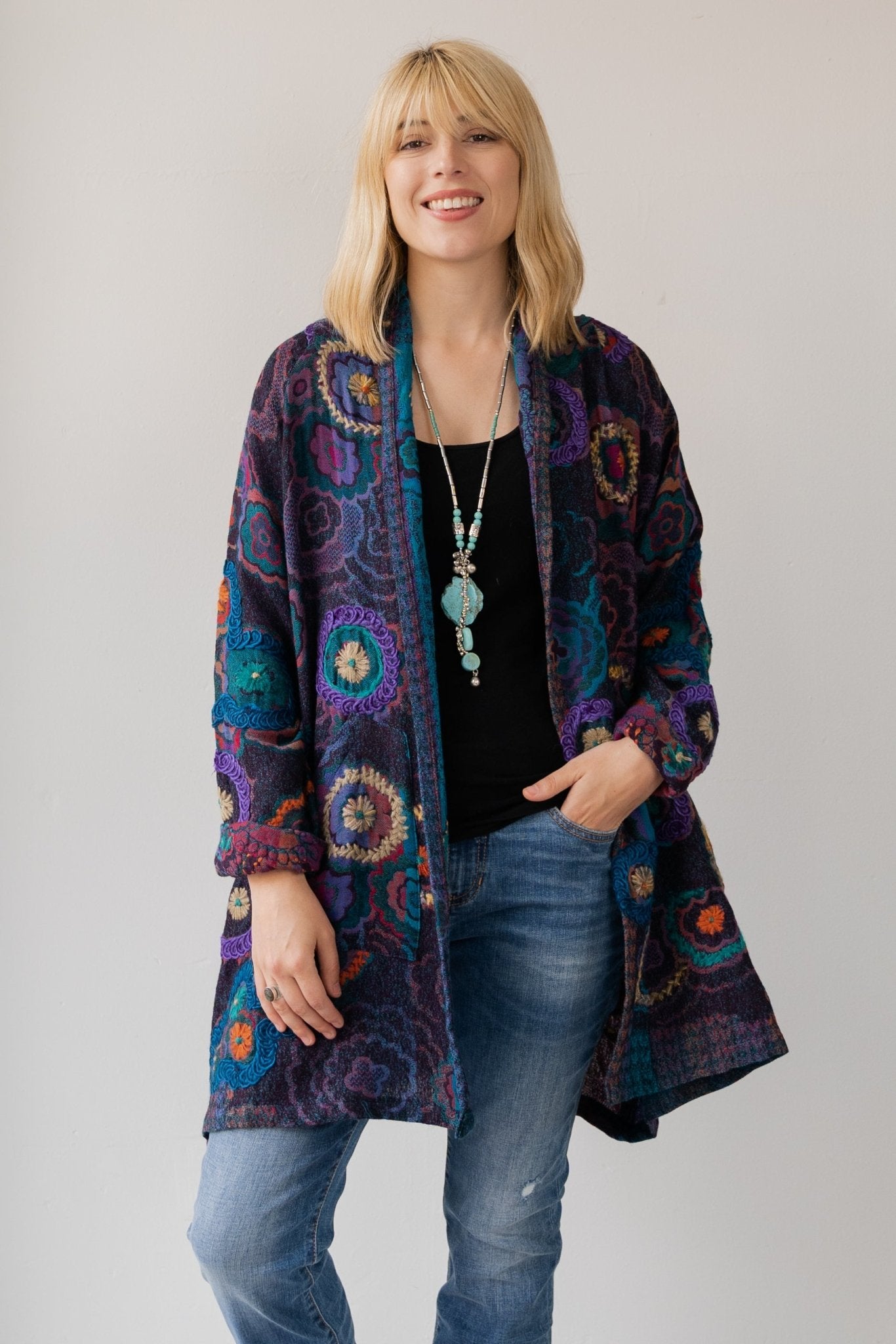 Embroidered clearance wool jacket