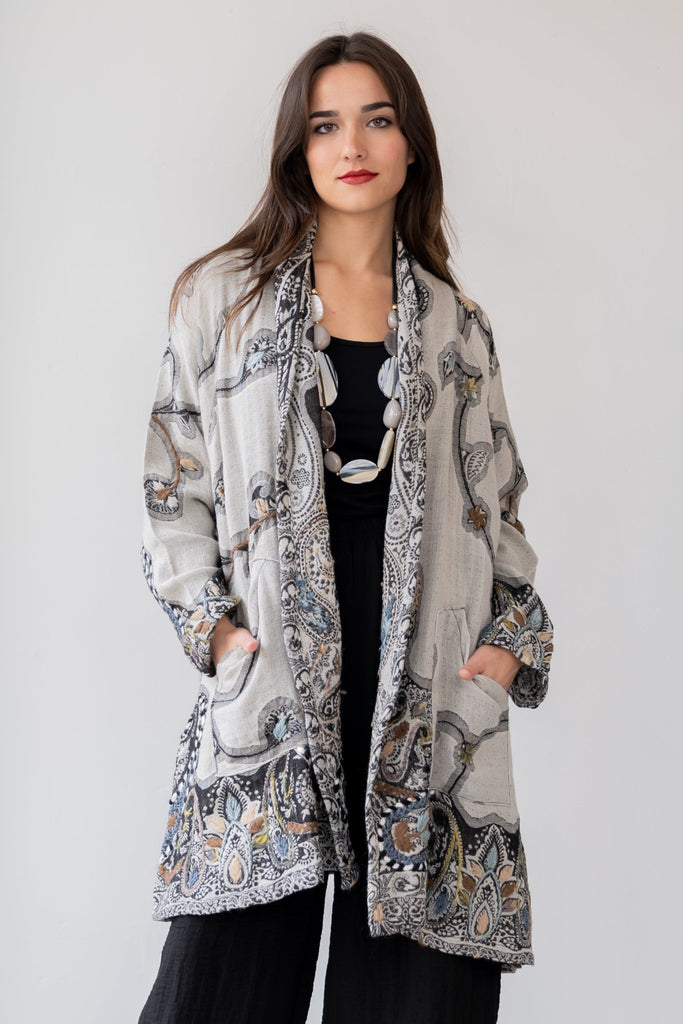 Embroidered Wool Jacket - Queenie - BaBa Imports - The Wardrobe