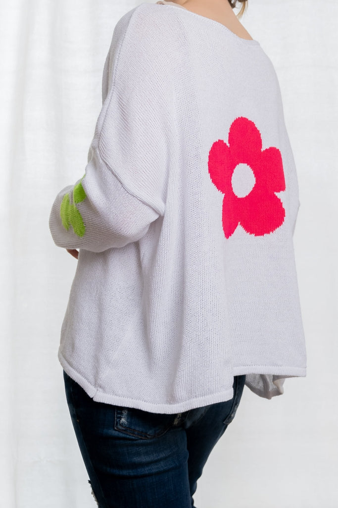 Flower Power Knit Sweater - The Wardrobe - The Wardrobe