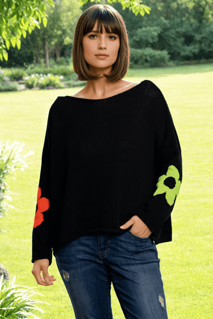 Flower Power Knit Sweater - The Wardrobe - The Wardrobe