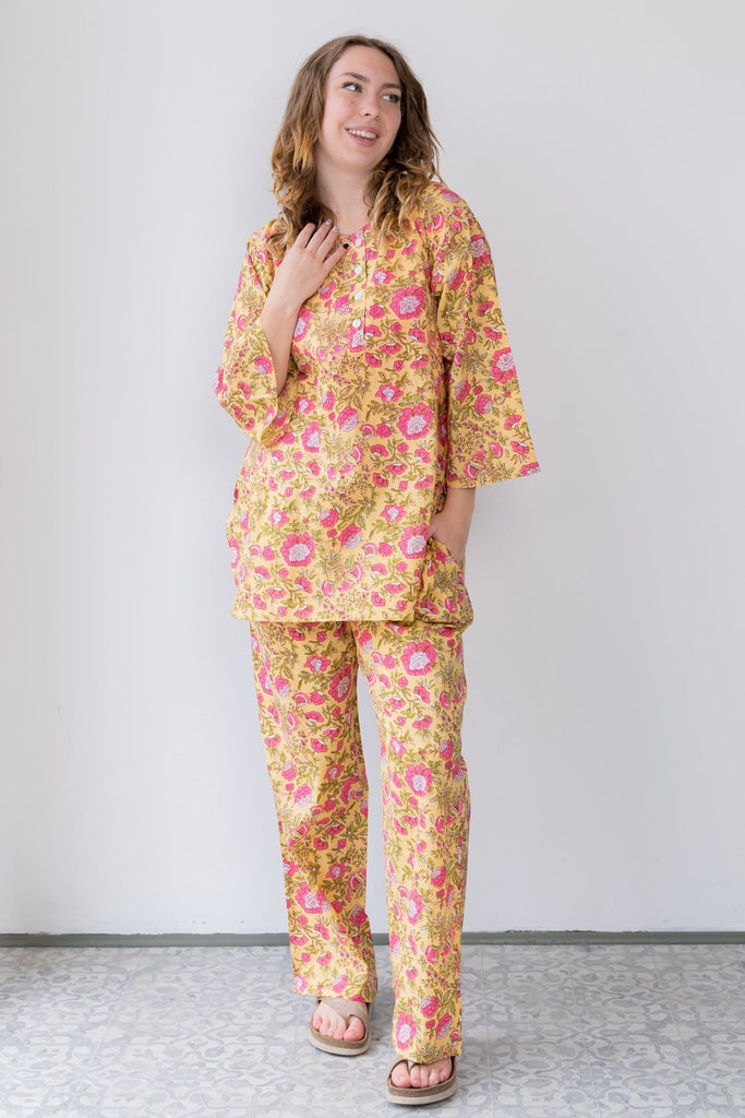 DÔEN Paz floral print cotton-poplin pajama set
