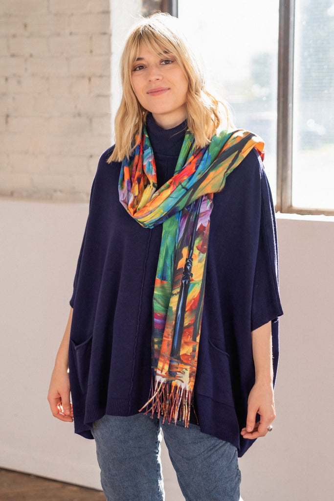 Jasmine Sweater Poncho (One-Size) - Orange Fashion - The Wardrobe