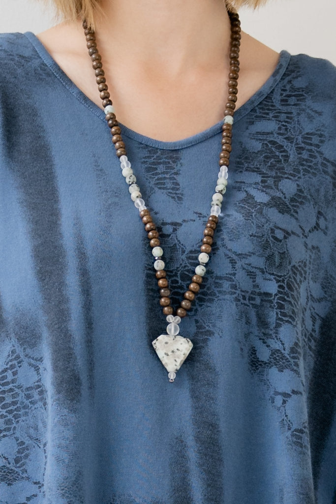 Kiwi Jasper Stone Necklace - Serenity 108 - The Wardrobe