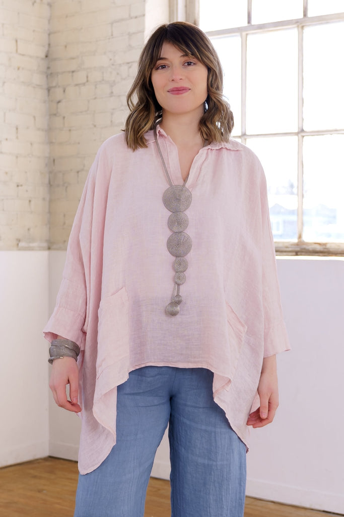 Linen Poncho Top - M Made in Italy - The Wardrobe