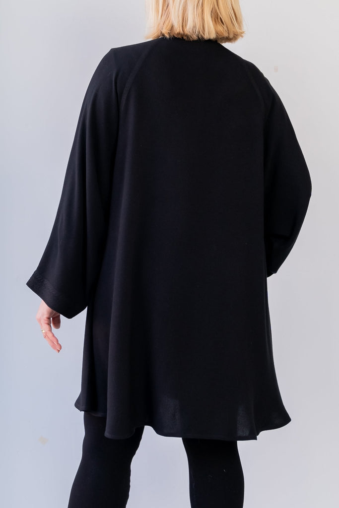Long Button Jacket - Black - Dairi - The Wardrobe