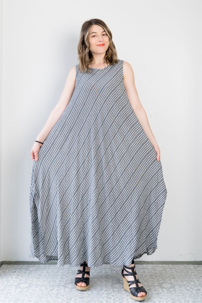 Long Dress - Shadow Stripe - Dairi - The Wardrobe