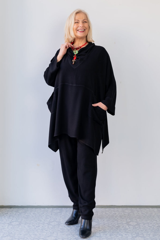 Oversize Cowl Tunic - Black - Dairi - The Wardrobe