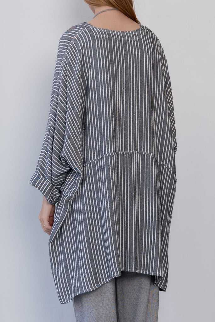 Oversize Stripe Top - Grey - Dairi - The Wardrobe