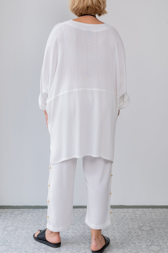 Oversize Stripe Top - White - Dairi - The Wardrobe