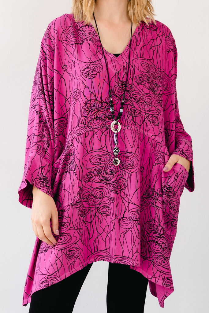 Oversize Top - Fuchsia Print - Dairi - The Wardrobe