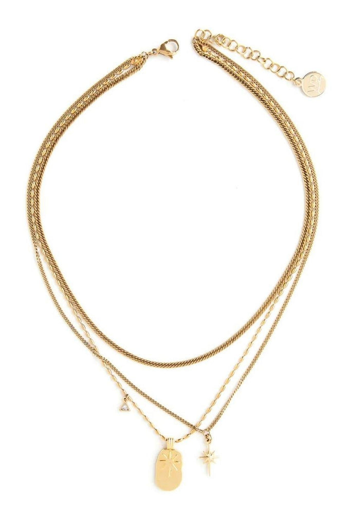 Paola - Gold Layered Star Necklace - WellDunn - The Wardrobe